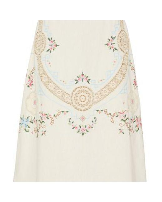 Sea Edwina Embroidery Skirt in Natural | Lyst