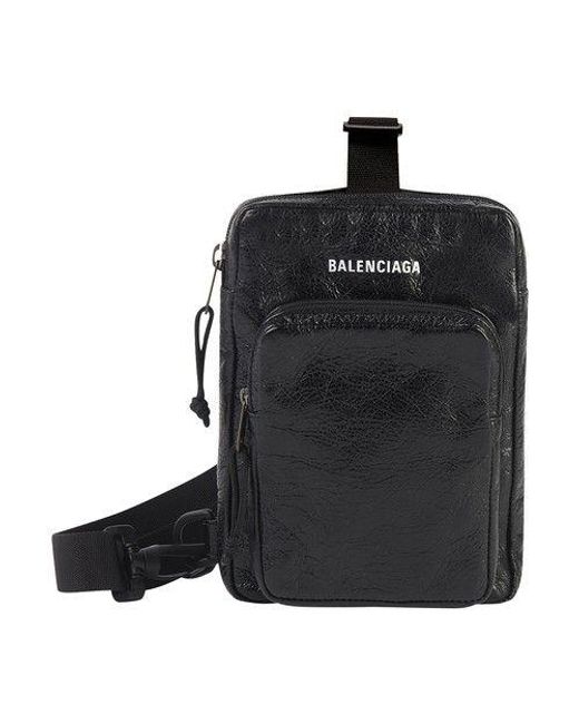 Balenciaga Explorer Crossbody Messenger Bag in Black for Men Lyst