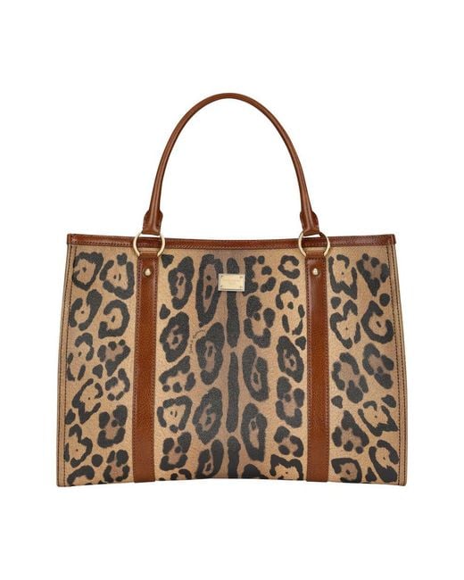 Dolce & Gabbana Natural Shopper With Branded Plate