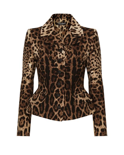 Dolce & Gabbana Brown Einreihige Jacke aus Doppelkrepp