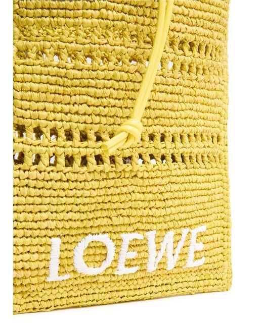 Loewe Yellow Raffia Drawstring Pocket