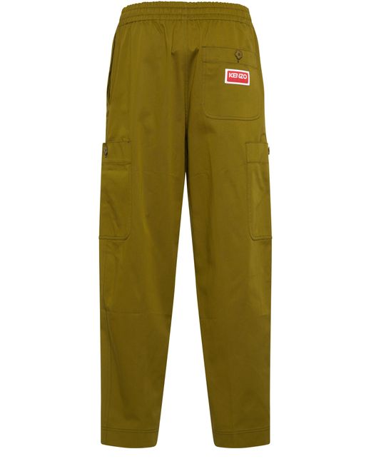 KENZO Green Wide-Leg Pants for men