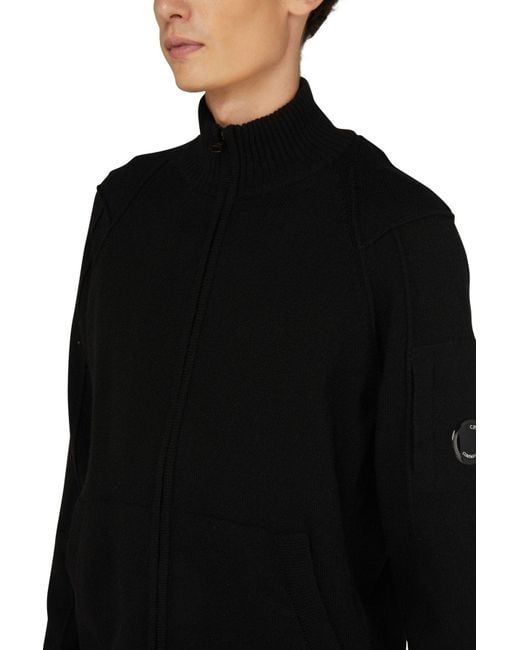 C.P. Company Lambswool Zipped Sweater in Black for Men | Lyst