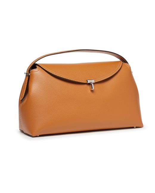Totême  Brown T-Lock Leather Shoulder Bag