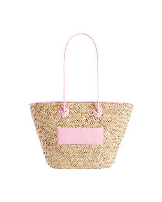 Claudie Pierlot Pink Medium Straw Basket