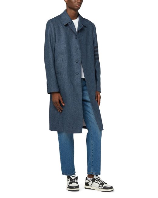 Thom Browne Blue Longline Coat for men