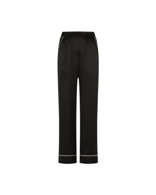Dolce & Gabbana Black Satin Pajama Pants With Piping