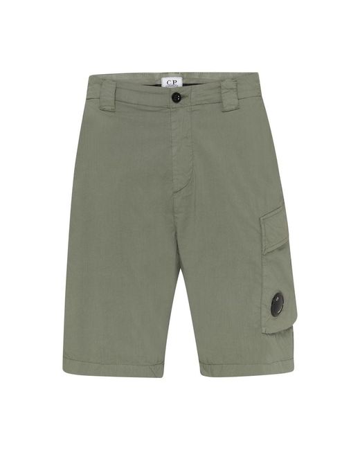 C P Company Green 53 Fili Stretch Cargo Shorts for men