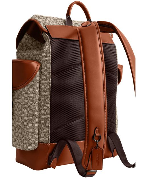 COACH Rucksack aus MicroSignatureJacquard Hitch in Braun für Herren