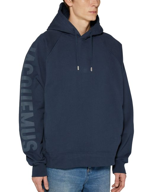 Jacquemus Blue The Typo Hoodie for men
