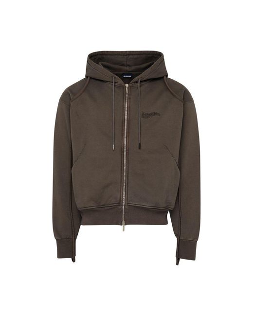 Jacquemus Brown The Zip-up Camargue Sweater for men