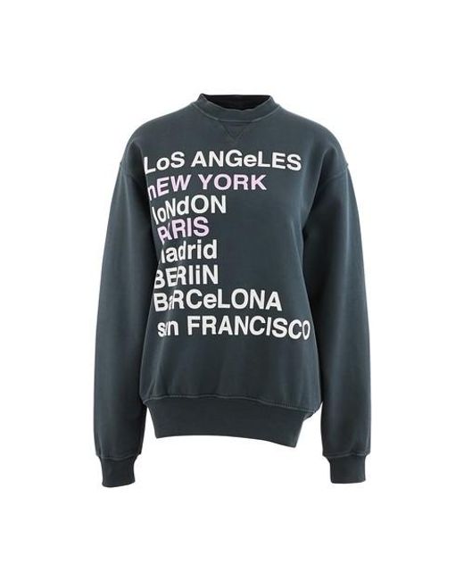 Anine Bing Multicolor City Love Slogan-print Cotton-jersey Sweatshirt