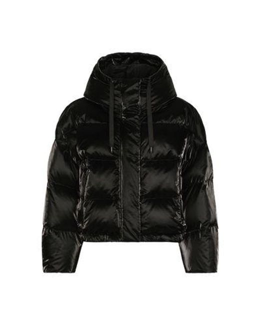 Dolce & Gabbana Black Coated Nylon Down Jacket