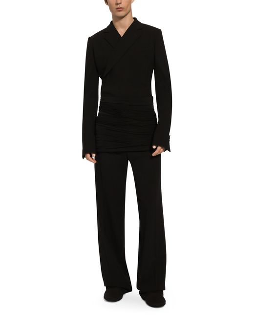 Dolce & Gabbana Zweireihige Jacke aus Stretchwolle in Black für Herren