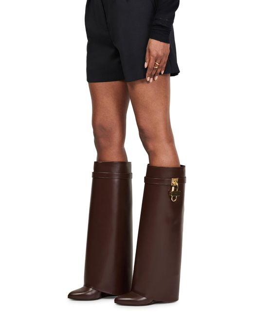 Givenchy Brown Stiefel Shark Lock