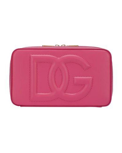 Dolce & Gabbana Pink Small Dg Logo Camera Bag