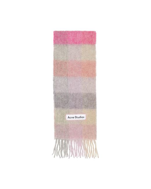 Acne Pink Vally Scarf With Fringes
