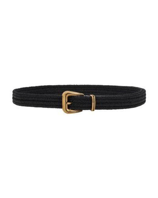 Brunello Cucinelli Black Braided Linen Belt