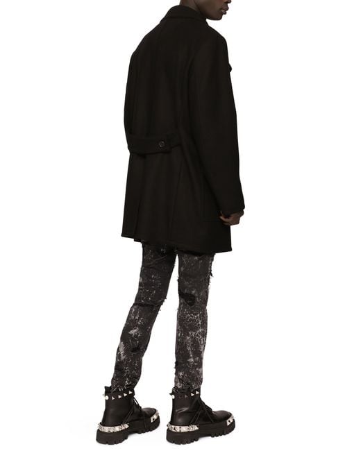 Double-breasted coats Dolce & Gabbana pour homme en coloris Black