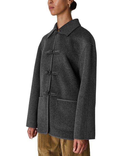 Rohe Gray Double-Faced Wool Jacket With Pankou Fastening