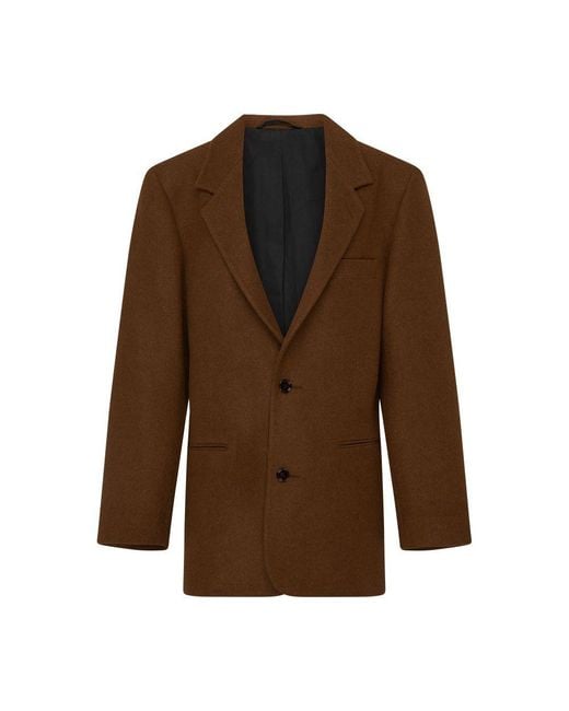 Lemaire Brown Boxy Single Breasted Jacket