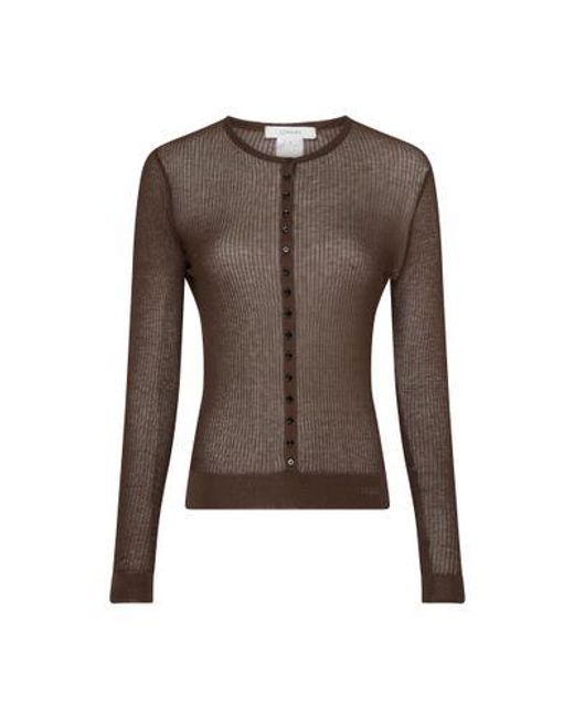 Lemaire Brown Seamless Rib Top With Buttons