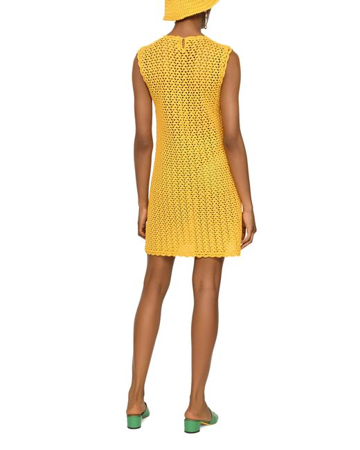 Dolce & Gabbana Yellow Crochet Sleeveless Short Dress