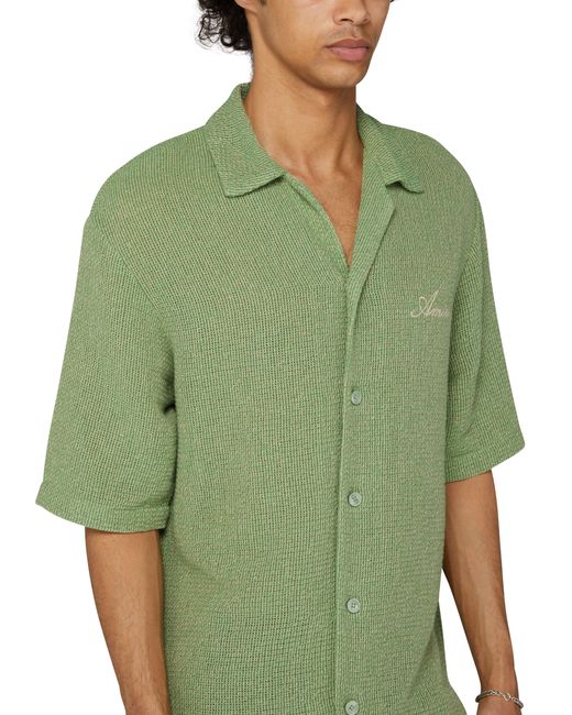 Amiri Green Mesh Shortsleeved Shirt for men