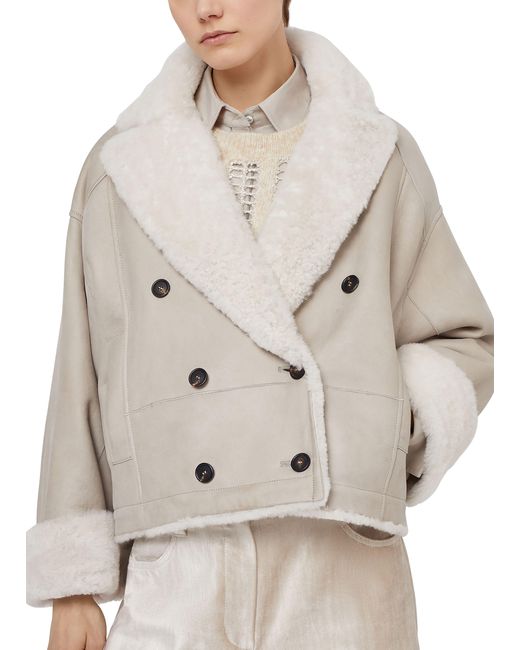 Brunello Cucinelli Natural Shearling Reversible Outerwear