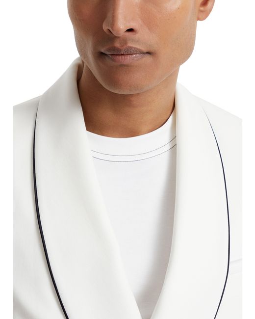 Brunello Cucinelli White Tuxedo Jacket for men