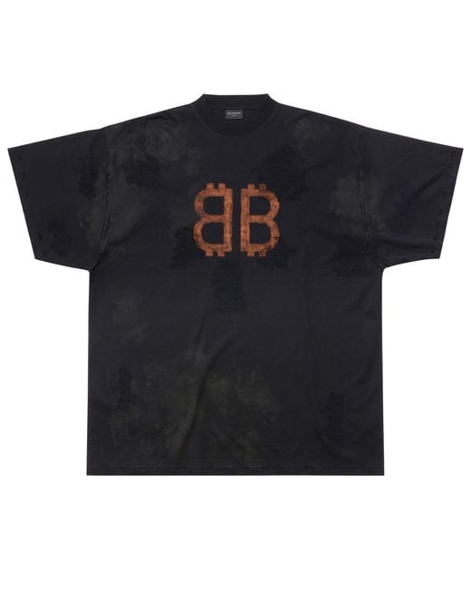 Balenciaga Black Crypto Logo Cotton T-shirt for men
