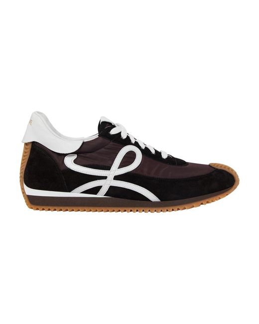 Loewe Black Flow Runner Monogram Leather And Shell Trainers for men