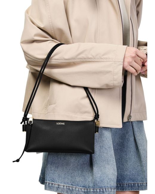 Loewe Black Joya Pochette Aus Schwarzem Kalbsnappa