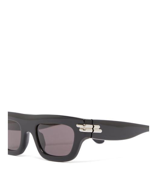 Bottega Veneta Gray Mitre Rectangular Recycled Acetate Sunglasses for men