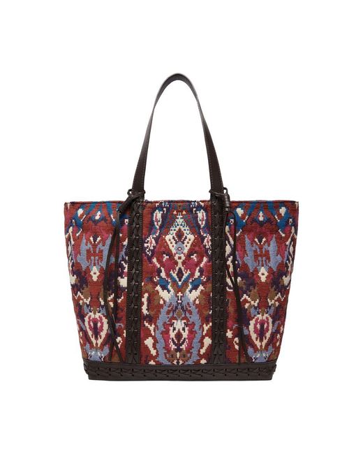 Vanessa Bruno Red Canvas And Leather L Cabas Tote Bag