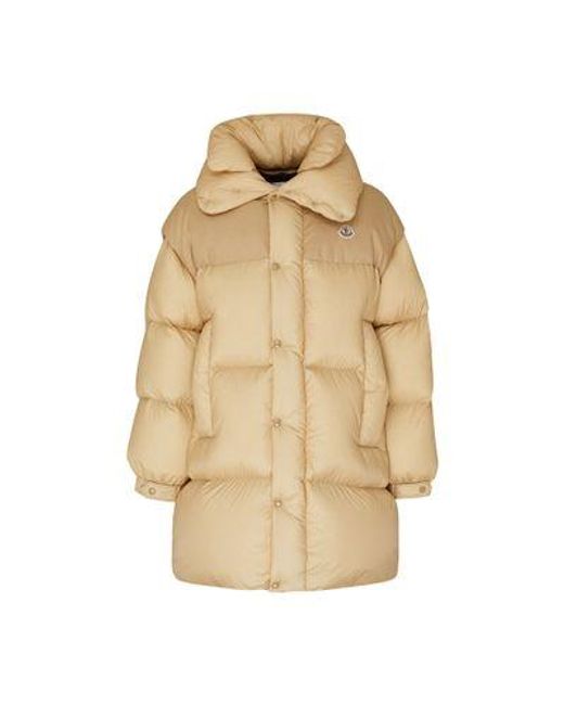 Moncler Natural Knee-Length Puffer Down Jacket for men