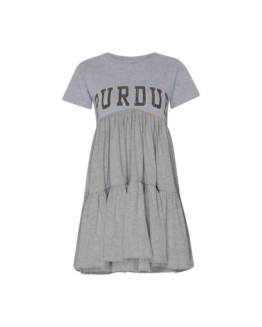 Conner Ives Gray Unique Upcycled Babydoll T-Shirt Dress