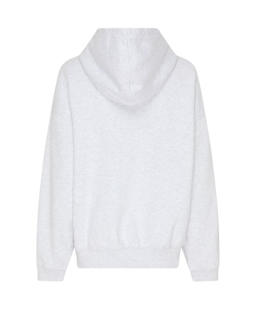 Anine Bing White Harvey Hooded Sweatshirt