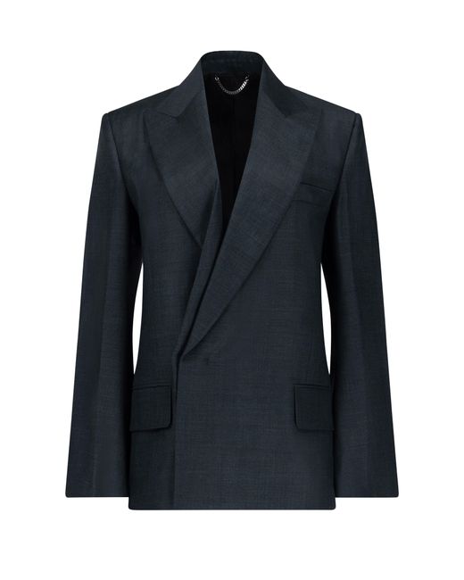 Victoria Beckham Blue Structured Jacket With Layers