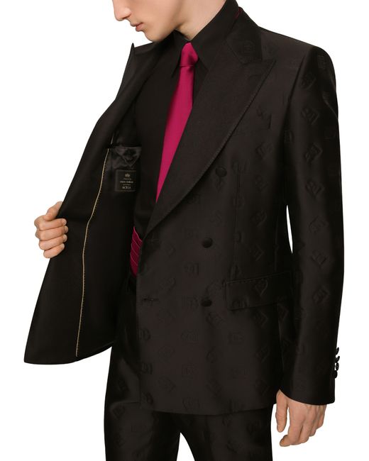 Dolce & Gabbana Black Double-Breasted Sicilia-Fit Tuxedo Suit for men