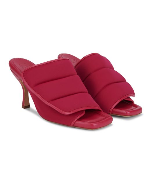 GIA COUTURE Red Velcro Strap Mules