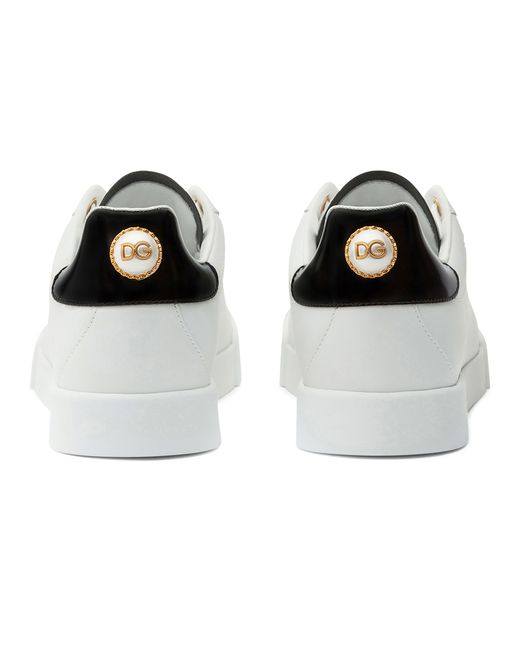 Sneakers Portofino en cuir de veau Nappa à inscription Dolce & Gabbana en coloris White