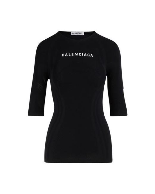 Balenciaga 3/4-sleeved Top in Black | Lyst