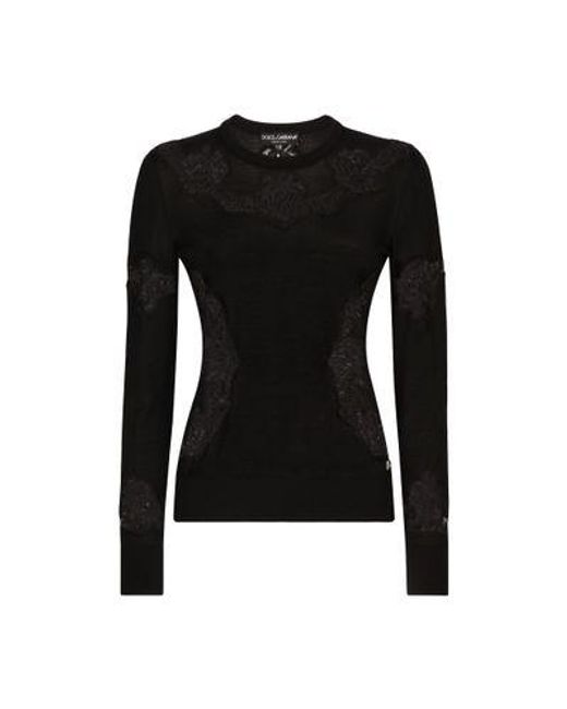 Dolce & Gabbana Black Cashmere And Silk Sweater