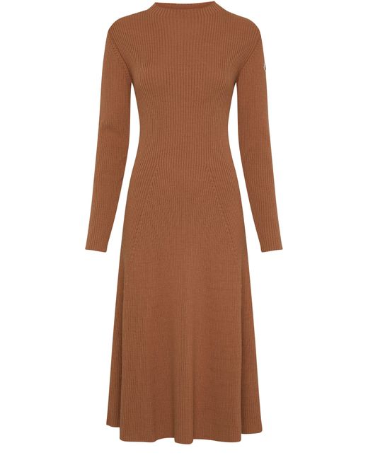 Moncler Brown Long-Sleeved Dress