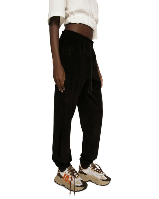 Dolce & Gabbana Black Jogging Pants With Embroidery