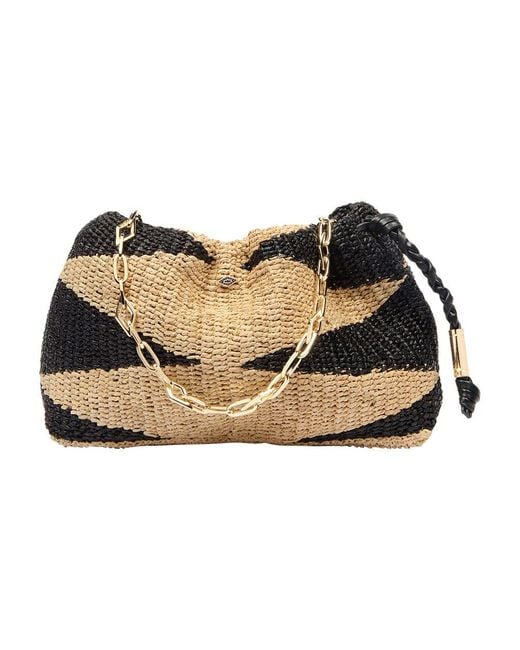 Ba&sh Black June Raffia Bag