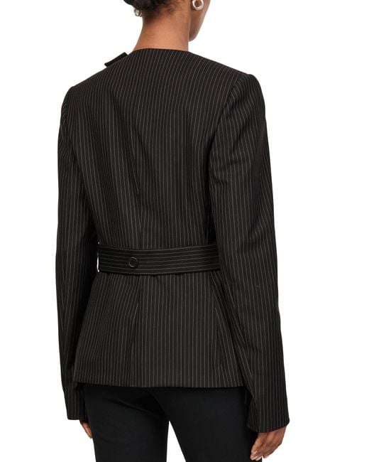 Courreges Black Nadelstreifenjacke Mit Schnalle
