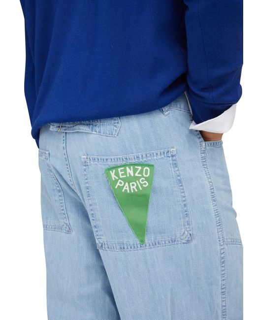 KENZO Blue Denim Pants for men