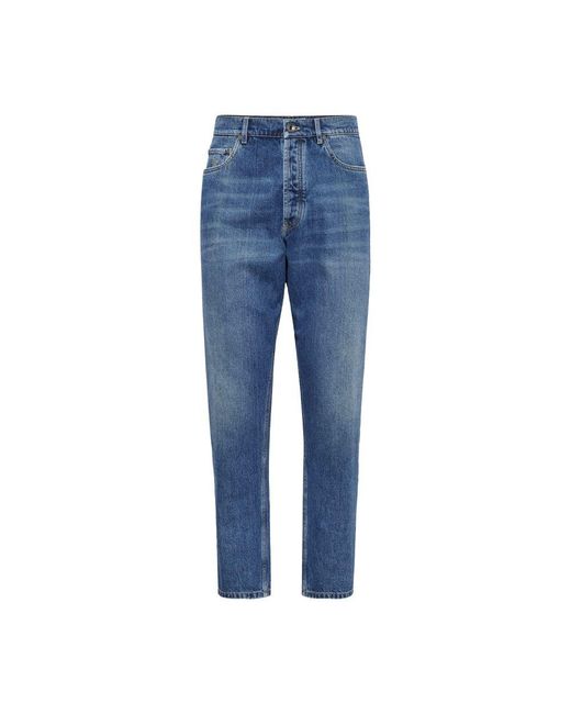 Brunello Cucinelli Blue 5-Pocket Pants for men